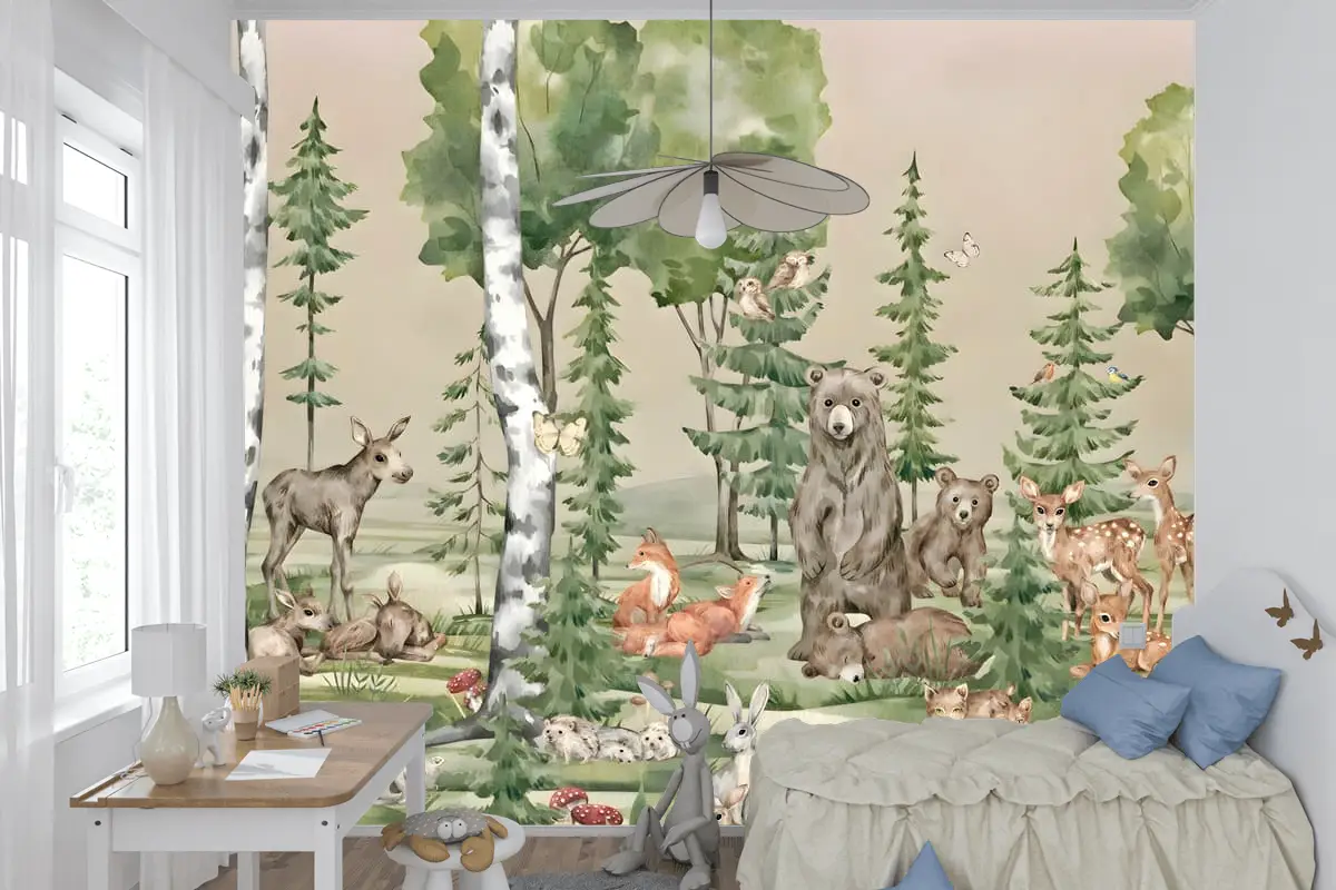 Sevimli Dostlar Çocuk Odası Duvar Kağıdı Sevimli Dostlar Çocuk Odası Duvar Kağıdı