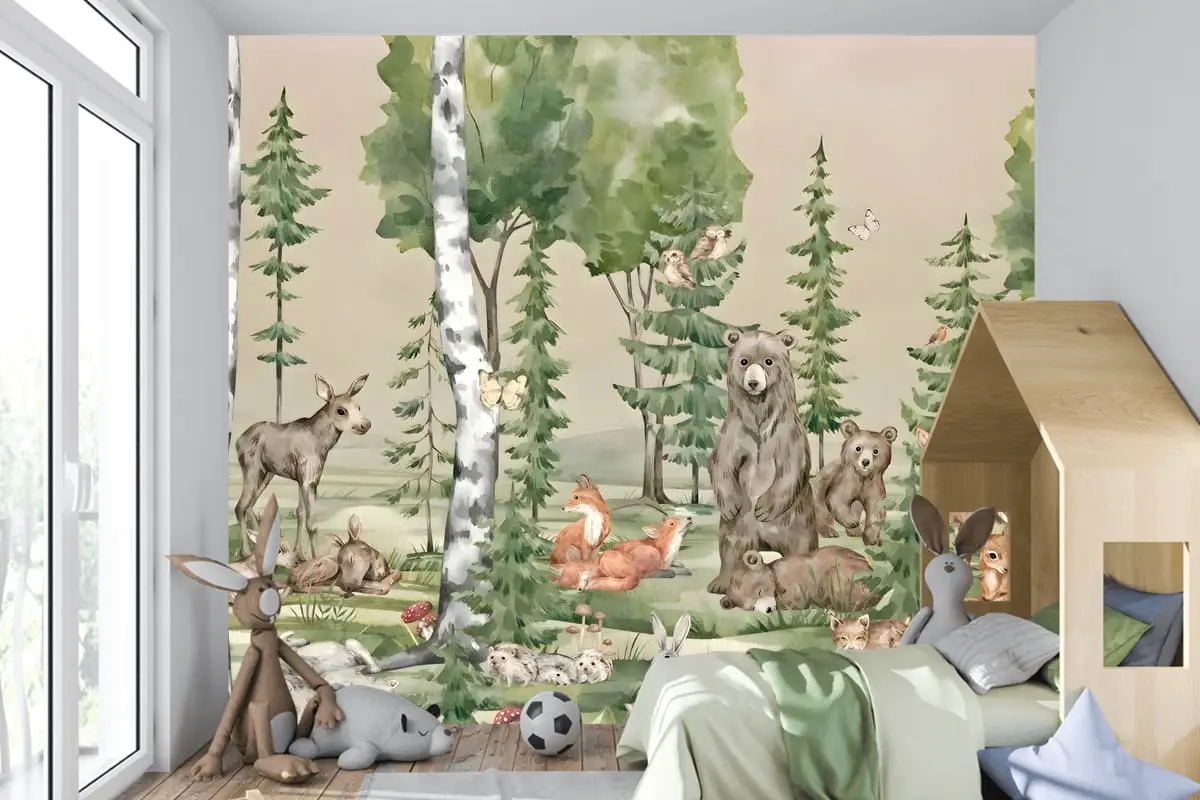 Sevimli Dostlar Çocuk Odası Duvar Kağıdı Sevimli Dostlar Çocuk Odası Duvar Kağıdı